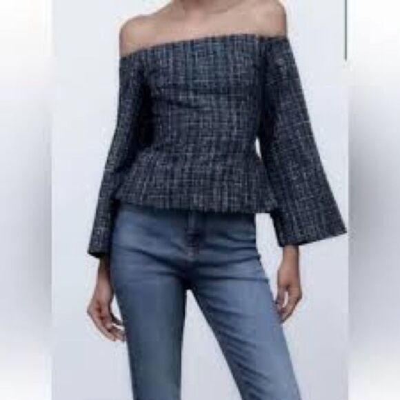 NWT Zara Texture Off-Shoulder Square Neckline, size S. Art 8741 - Picture 1 of 5